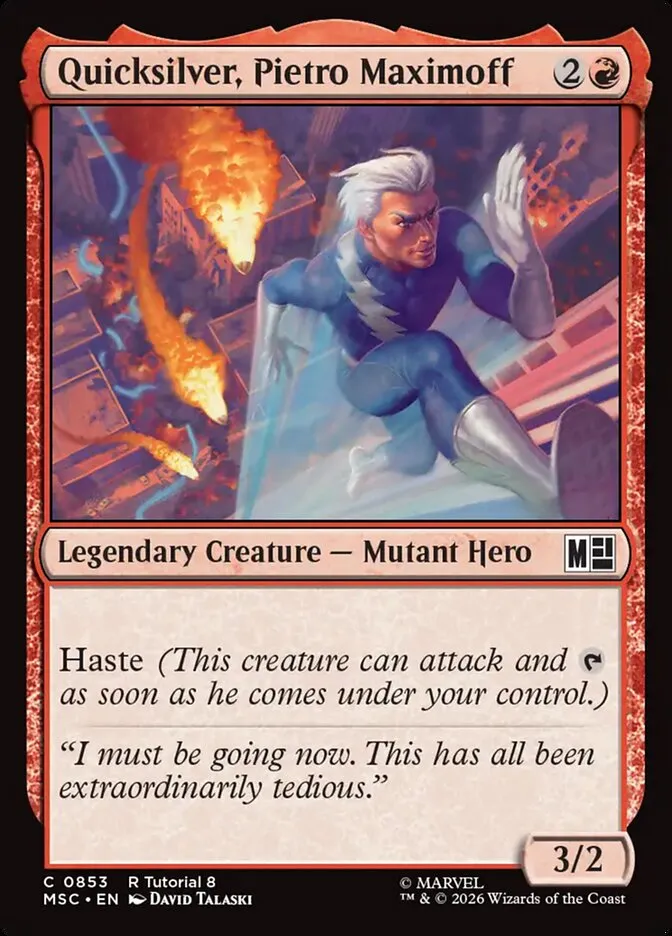 2026 Marvel Super Heroes Commander Quicksilver, Pietro Maximoff common #853 common card image