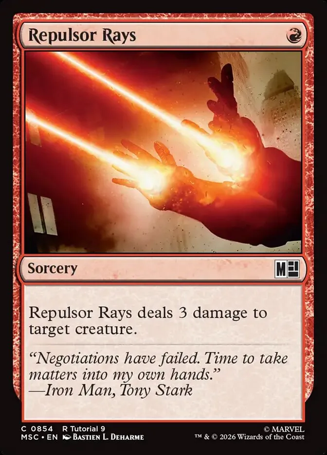 2026 Marvel Super Heroes Commander Repulsor Rays common #854 common card image