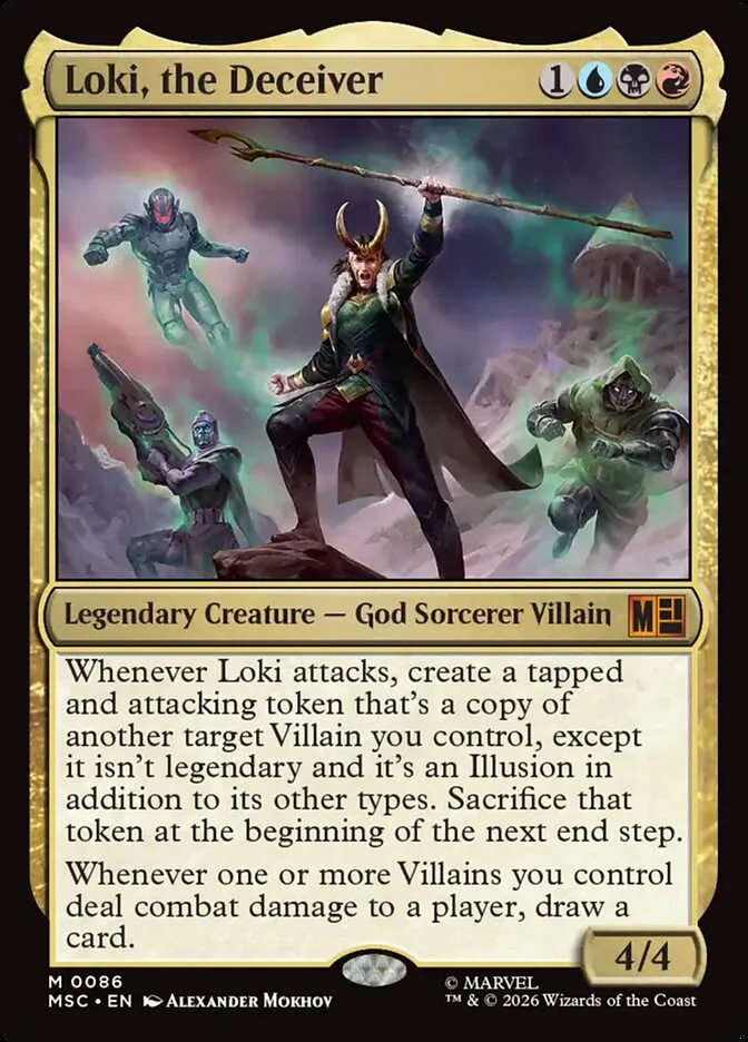 2026 Marvel Super Heroes Commander Loki, the Deceiver mythic #86 mythic card image
