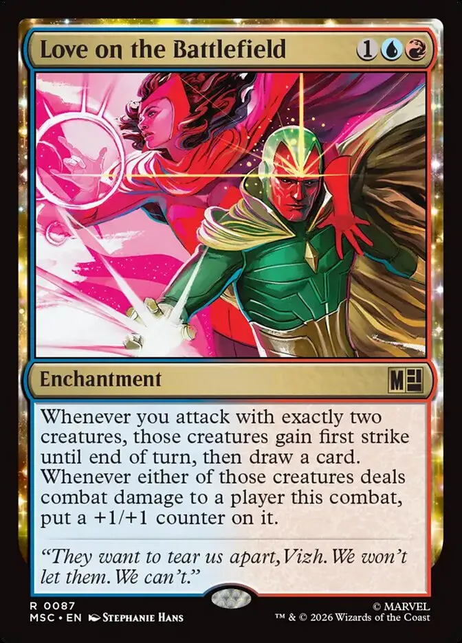 2026 Marvel Super Heroes Commander Love on the Battlefield rare #87 rare card image
