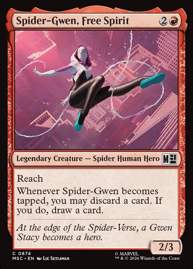 2026 Marvel Super Heroes Commander Spider-Gwen, Free Spirit common #874 common card image