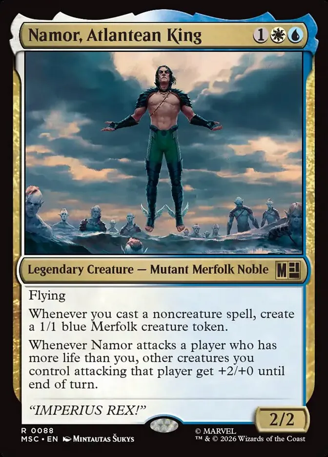 2026 Marvel Super Heroes Commander Namor, Atlantean King rare #88 rare card image