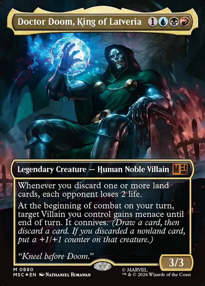 2026 Marvel Super Heroes Commander Doctor Doom, King of Latveria mythic #880 mythic card image