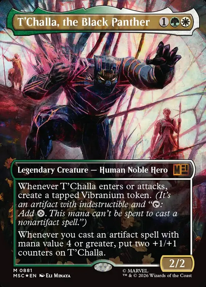 2026 Marvel Super Heroes Commander T'Challa, the Black Panther mythic #881 mythic card image
