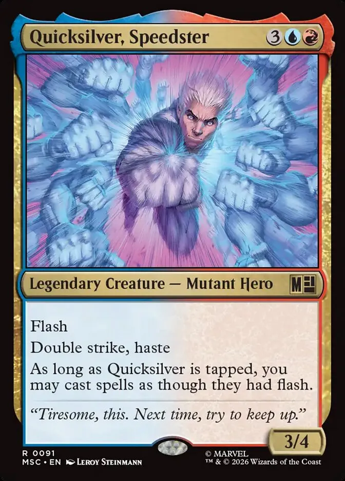 2026 Marvel Super Heroes Commander Quicksilver, Speedster rare #91 rare card image