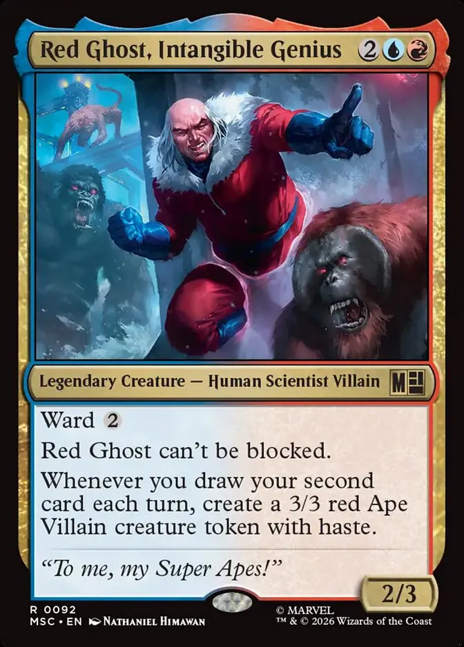 2026 Marvel Super Heroes Commander Red Ghost, Intangible Genius rare #92 rare card image