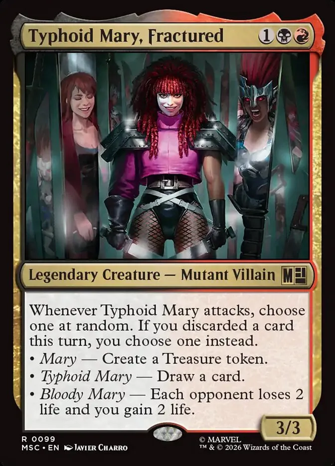 2026 Marvel Super Heroes Commander Typhoid Mary, Fractured rare #99 rare card image