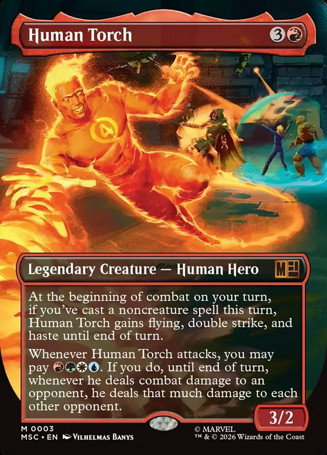 2026 Marvel Super Heroes Commander Human Torch mythic #3 mythic card image