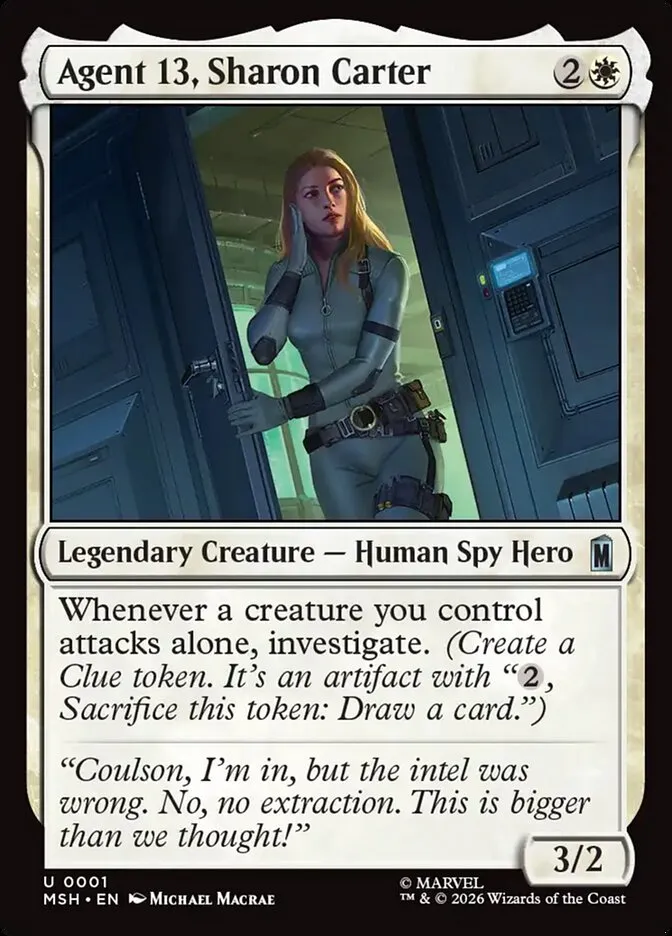 2026 Marvel Super Heroes Agent 13, Sharon Carter uncommon #1 uncommon card image