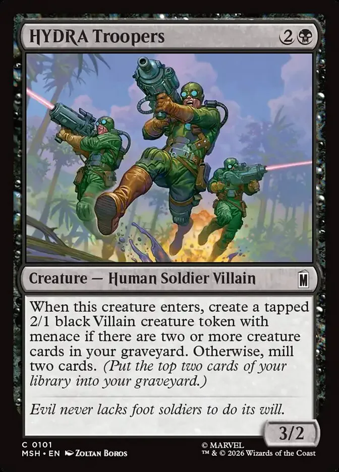 2026 Marvel Super Heroes HYDRA Troopers common #101 common card image