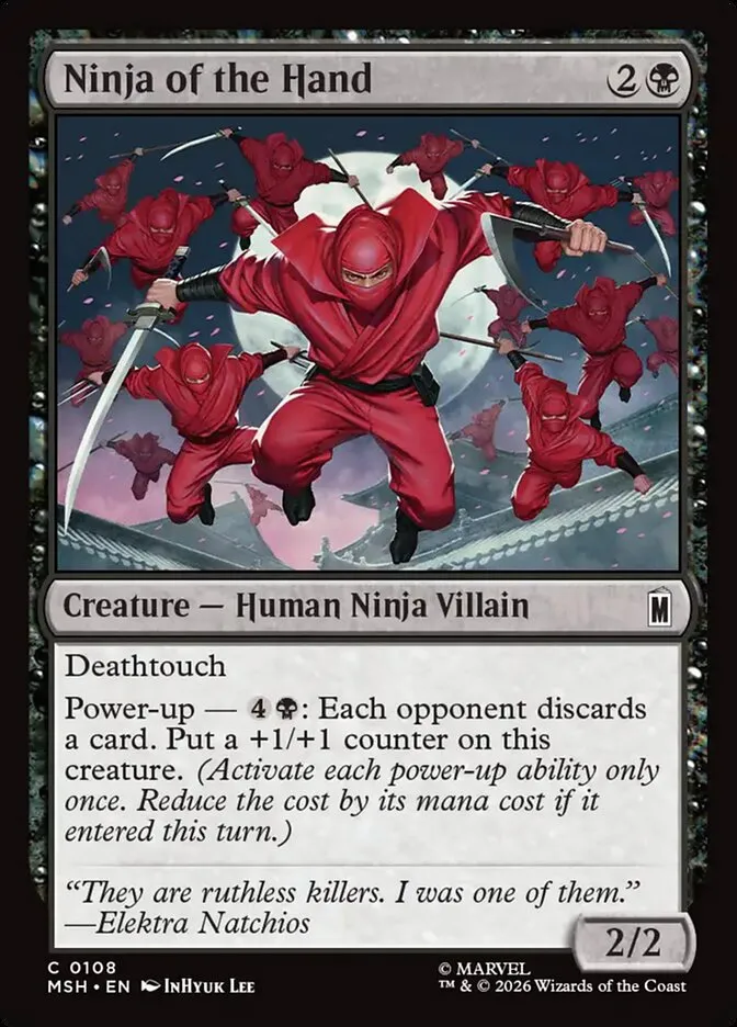 2026 Marvel Super Heroes Ninja of the Hand #108 common card image