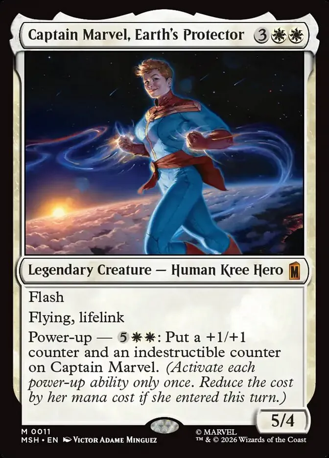 2026 Marvel Super Heroes Captain Marvel, Earth's Protector mythic #11 mythic card image