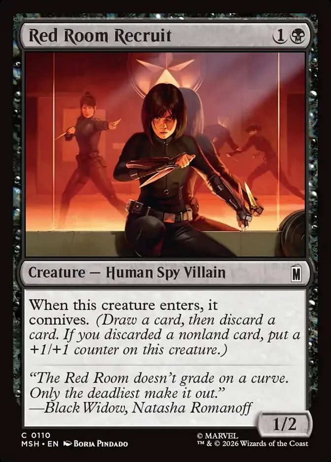 2026 Marvel Super Heroes Red Room Recruit #110 common card image