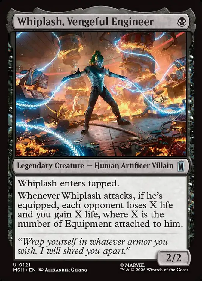 2026 Marvel Super Heroes Whiplash, Vengeful Engineer #121 uncommon card image