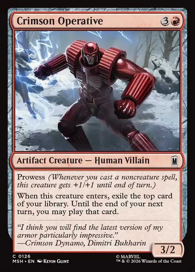 2026 Marvel Super Heroes Crimson Operative #126 common card image