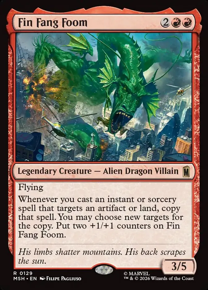 2026 Marvel Super Heroes Fin Fang Foom #129 rare card image