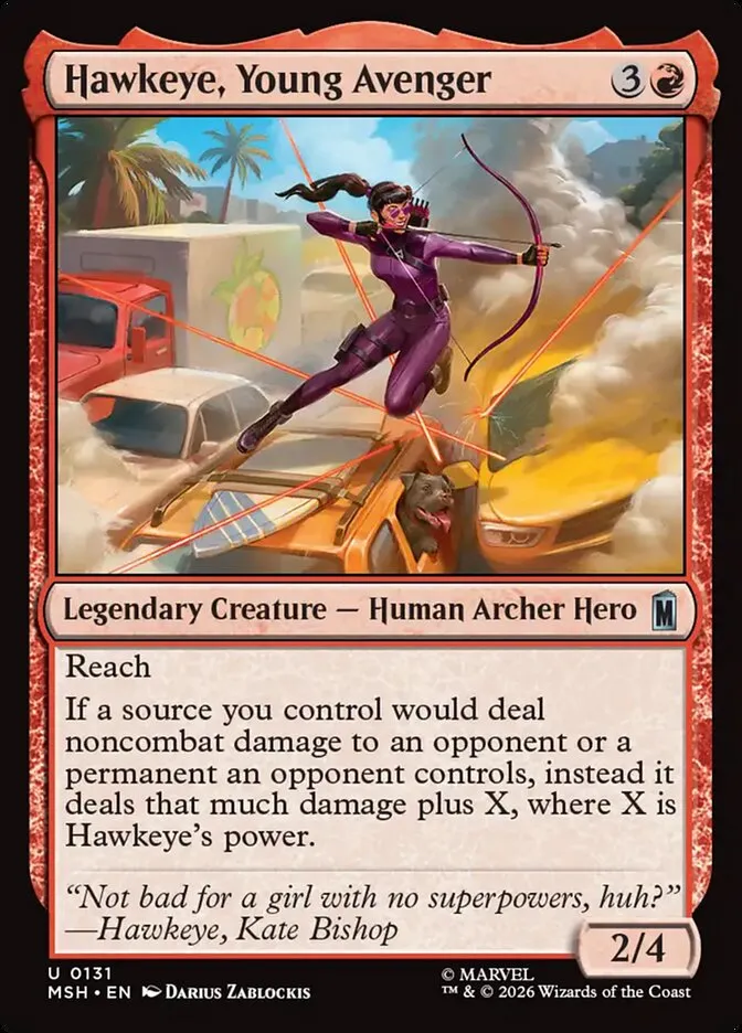 2026 Marvel Super Heroes Hawkeye, Young Avenger #131 uncommon card image