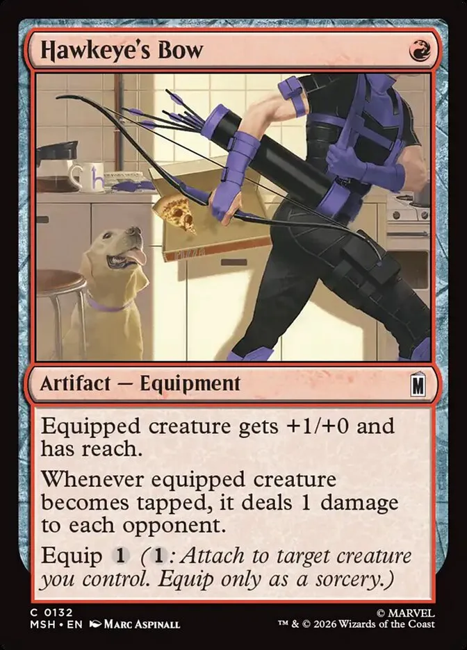 2026 Marvel Super Heroes Hawkeye's Bow common #132 common card image