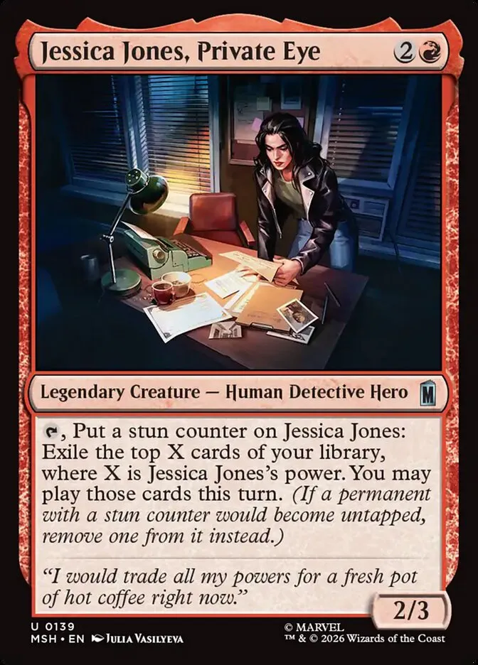 2026 Marvel Super Heroes Jessica Jones, Private Eye #139 uncommon card image