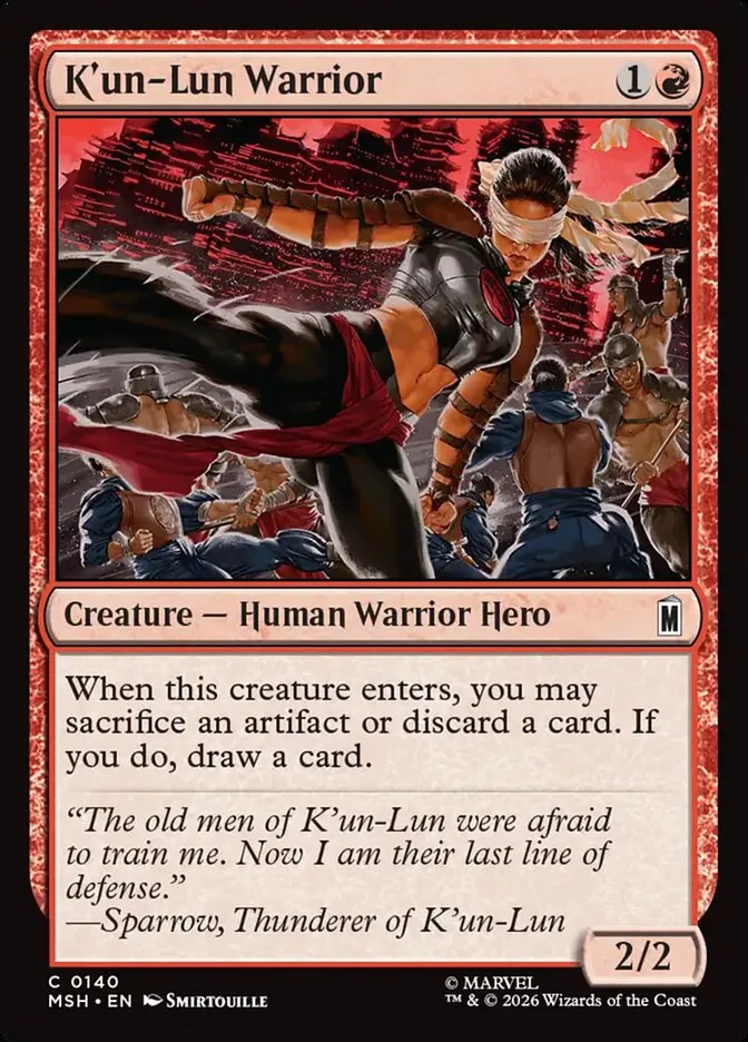 2026 Marvel Super Heroes K'un-Lun Warrior #140 common card image
