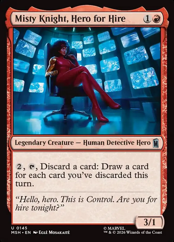 2026 Marvel Super Heroes Misty Knight, Hero for Hire #145 uncommon card image