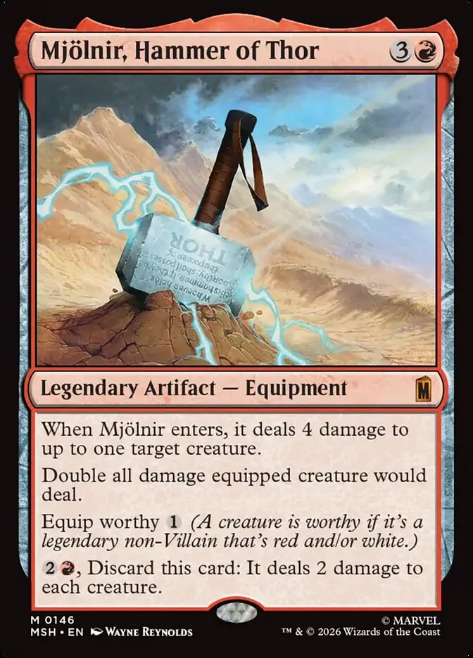 2026 Marvel Super Heroes Mjölnir, Hammer of Thor #146 mythic card image