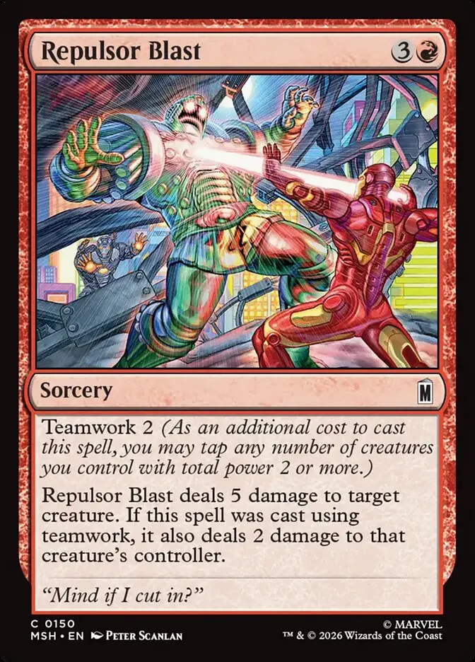 2026 Marvel Super Heroes Repulsor Blast common #150 common card image