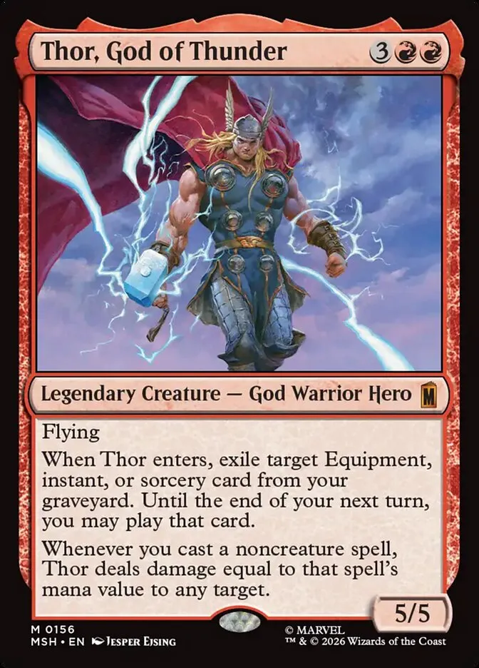 2026 Marvel Super Heroes Thor, God of Thunder #156 mythic card image