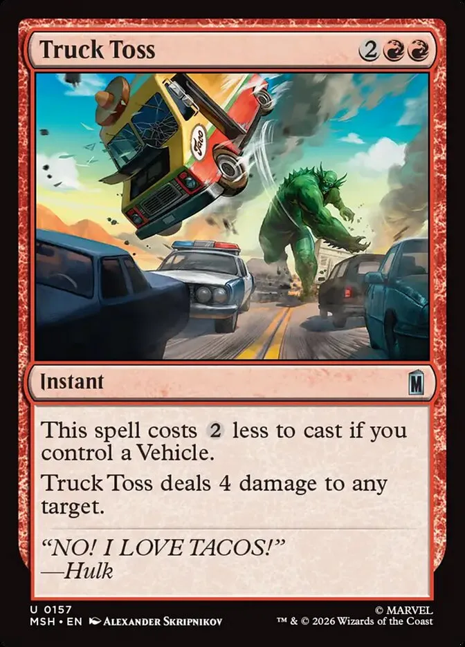 2026 Marvel Super Heroes Truck Toss #157 uncommon card image