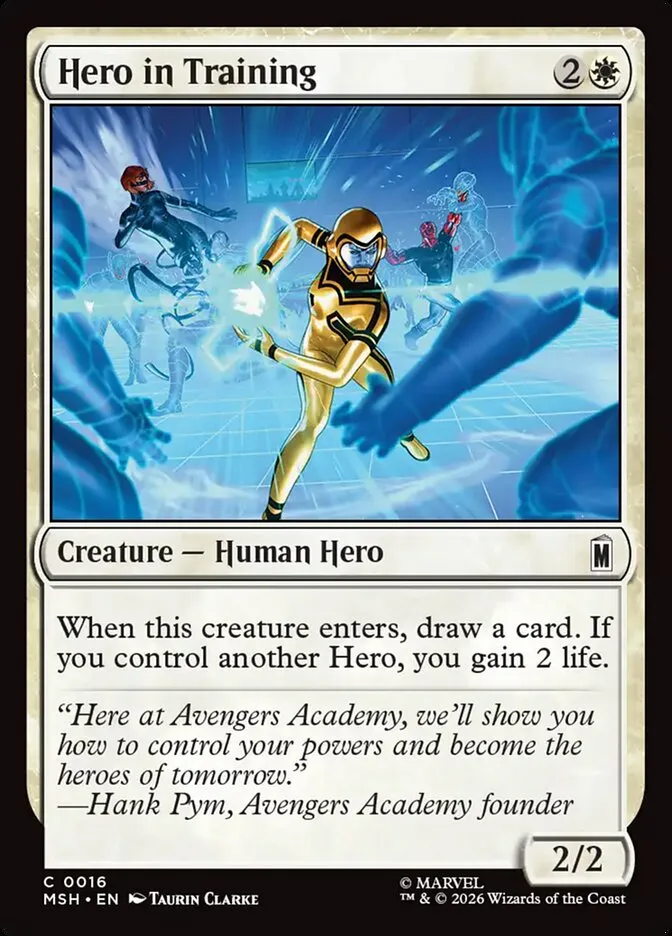 2026 Marvel Super Heroes Hero in Training common #16 common card image