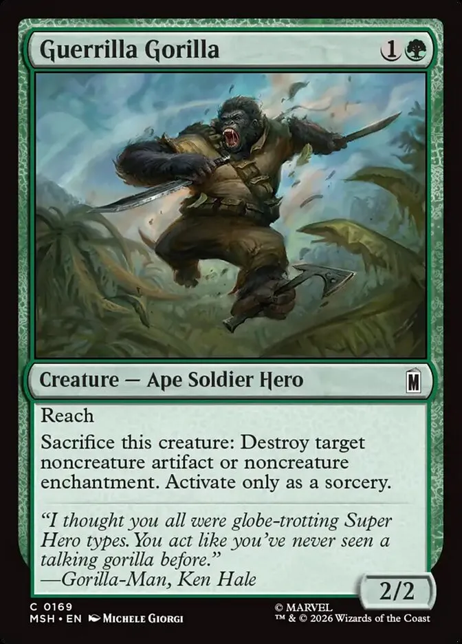 2026 Marvel Super Heroes Guerrilla Gorilla #169 common card image