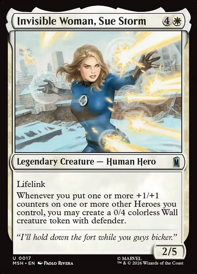 2026 Marvel Super Heroes Invisible Woman, Sue Storm #17 uncommon card image