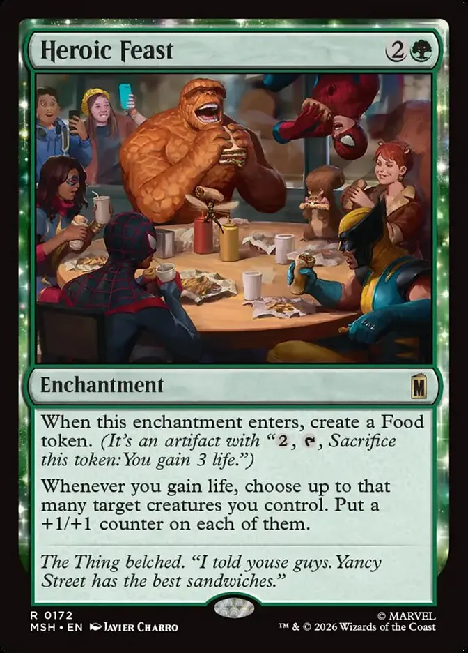 2026 Marvel Super Heroes Heroic Feast #172 rare card image