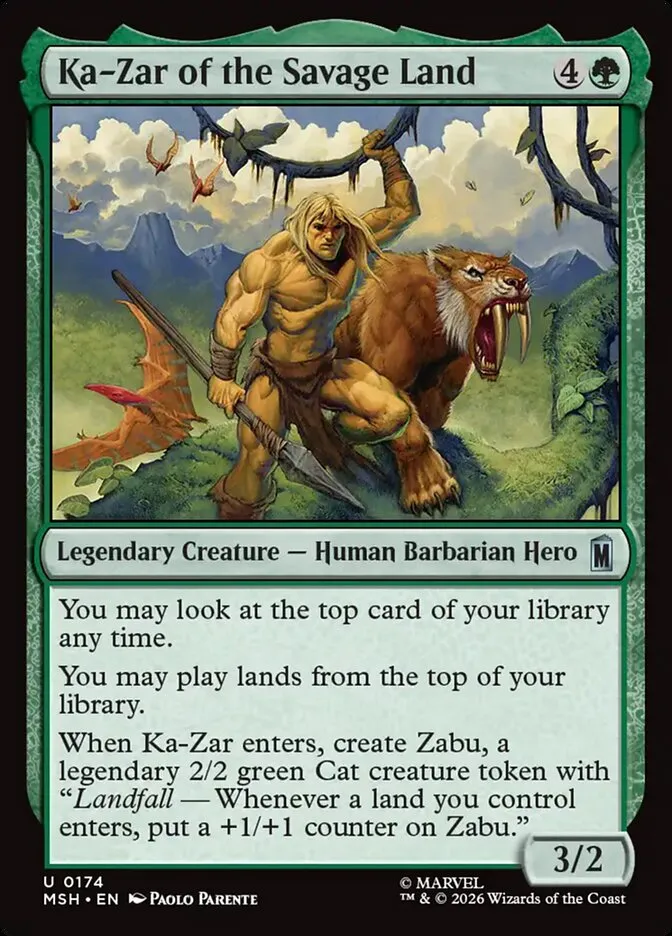 2026 Marvel Super Heroes Ka-Zar of the Savage Land #174 uncommon card image