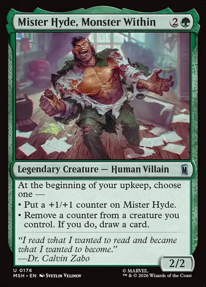 2026 Marvel Super Heroes Mister Hyde, Monster Within #176 uncommon card image