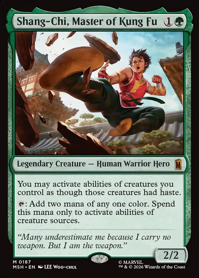 2026 Marvel Super Heroes Shang-Chi, Master of Kung Fu #187 mythic card image