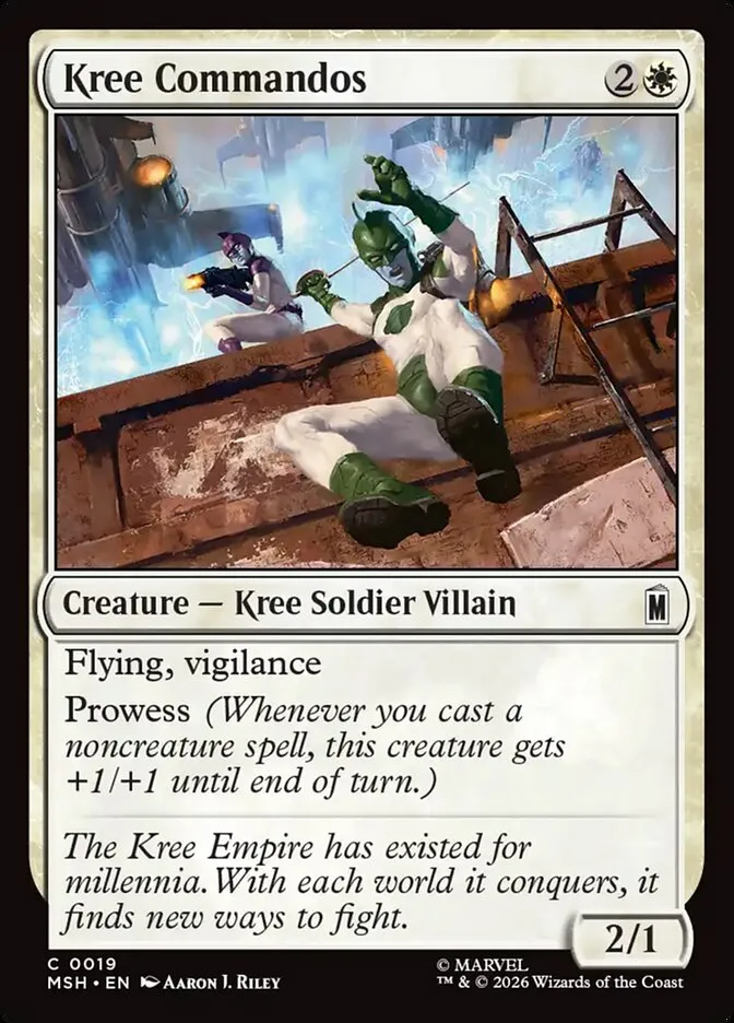 2026 Marvel Super Heroes Kree Commandos common #19 common card image