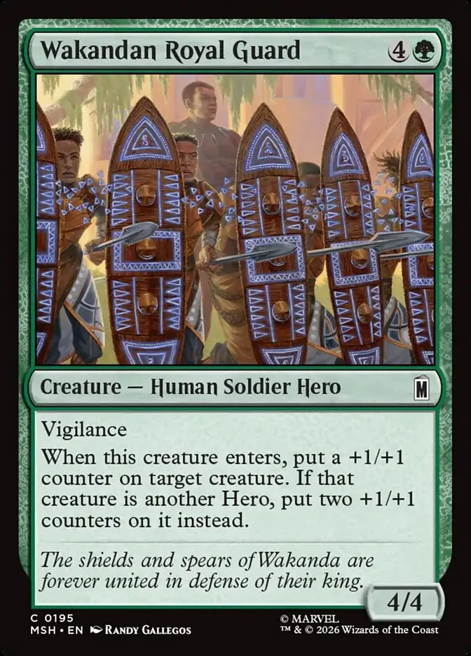 2026 Marvel Super Heroes Wakandan Royal Guard #195 common card image