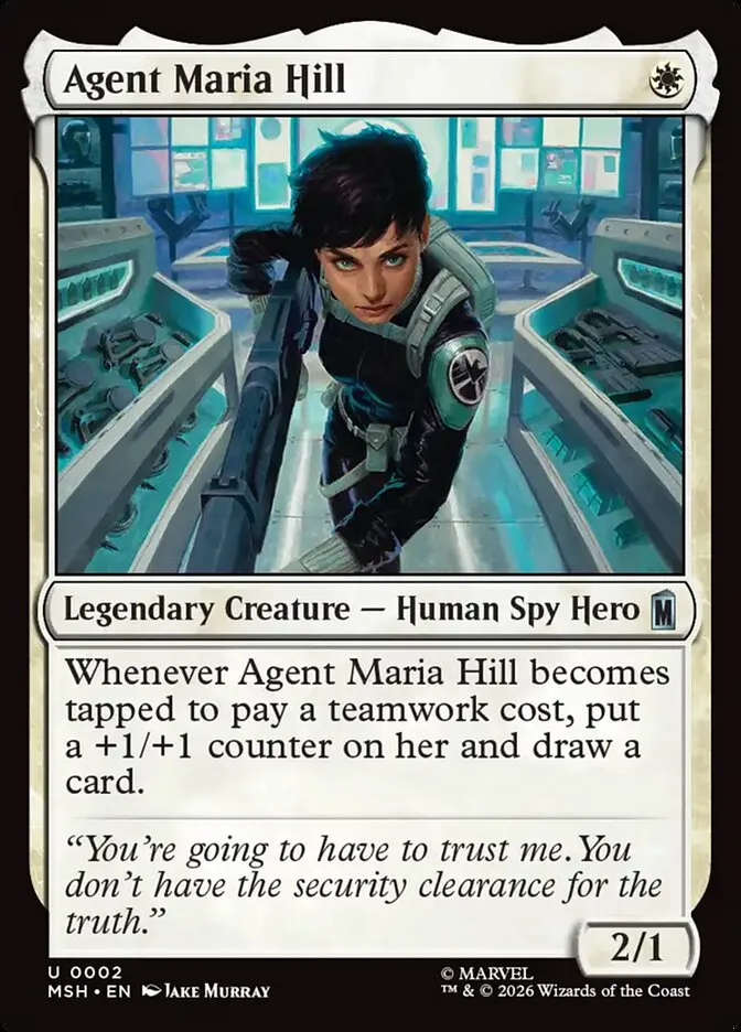 2026 Marvel Super Heroes Agent Maria Hill #2 uncommon card image