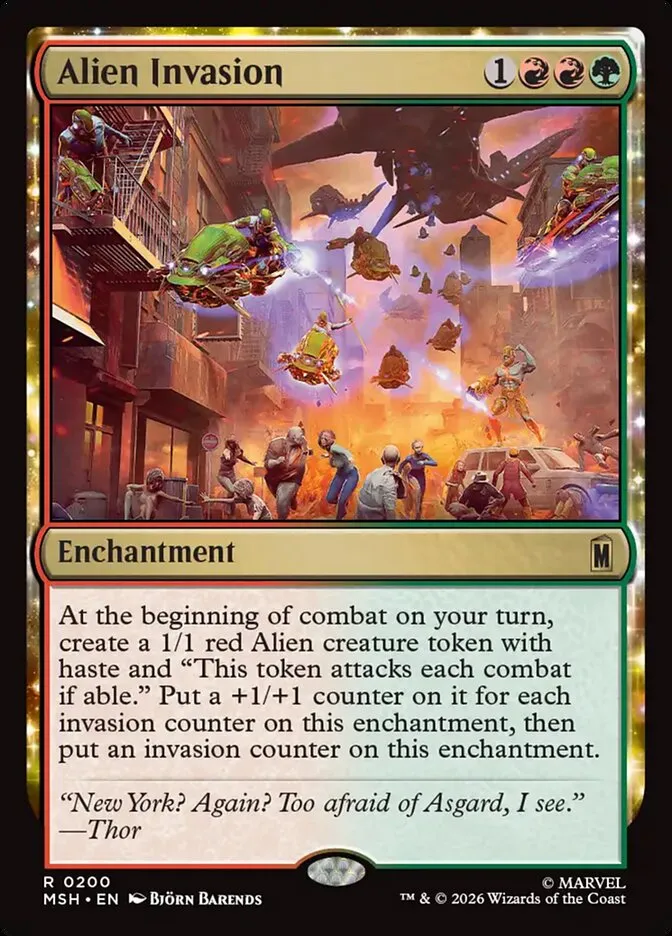 2026 Marvel Super Heroes Alien Invasion #200 rare card image