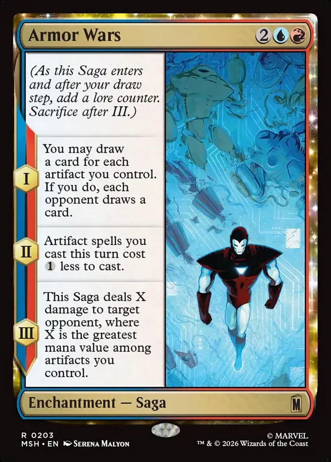 2026 Marvel Super Heroes Armor Wars #203 rare card image