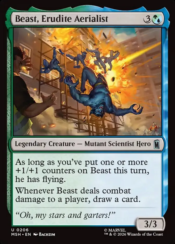 2026 Marvel Super Heroes Beast, Erudite Aerialist #206 uncommon card image