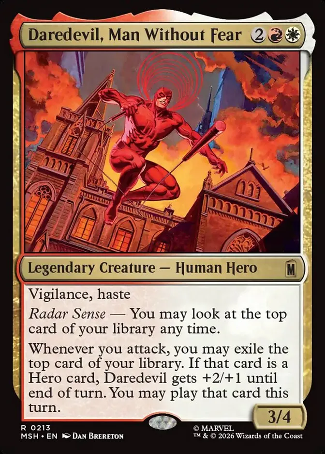 2026 Marvel Super Heroes Daredevil, Man Without Fear #213 rare card image