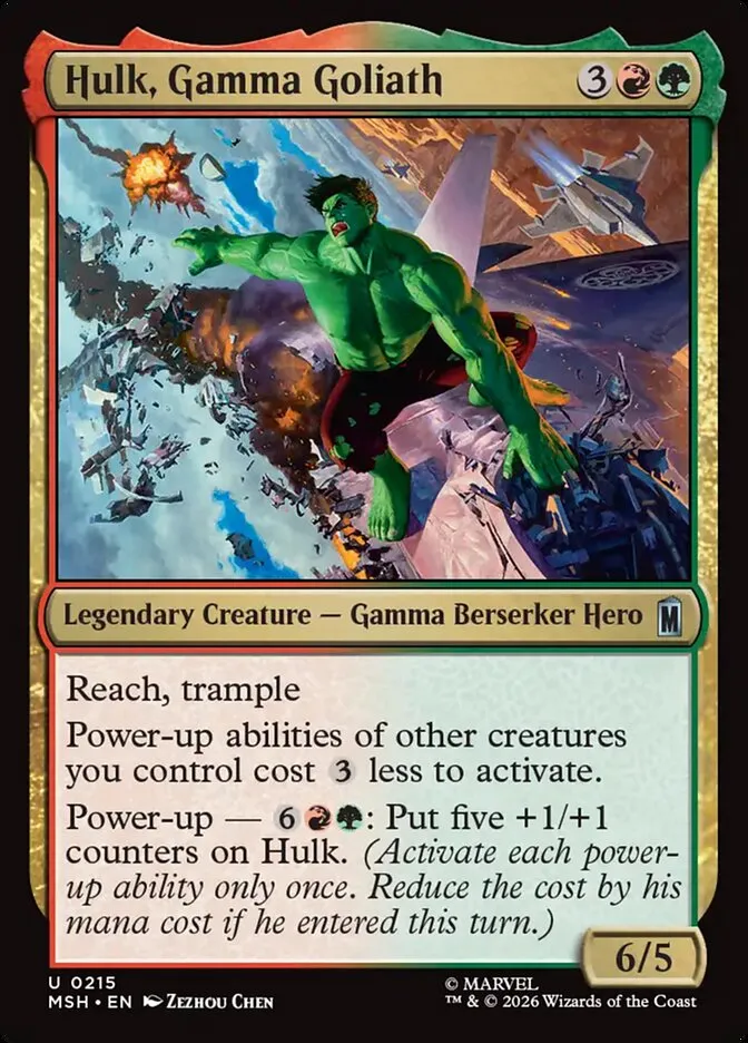 2026 Marvel Super Heroes Hulk, Gamma Goliath #215 uncommon card image