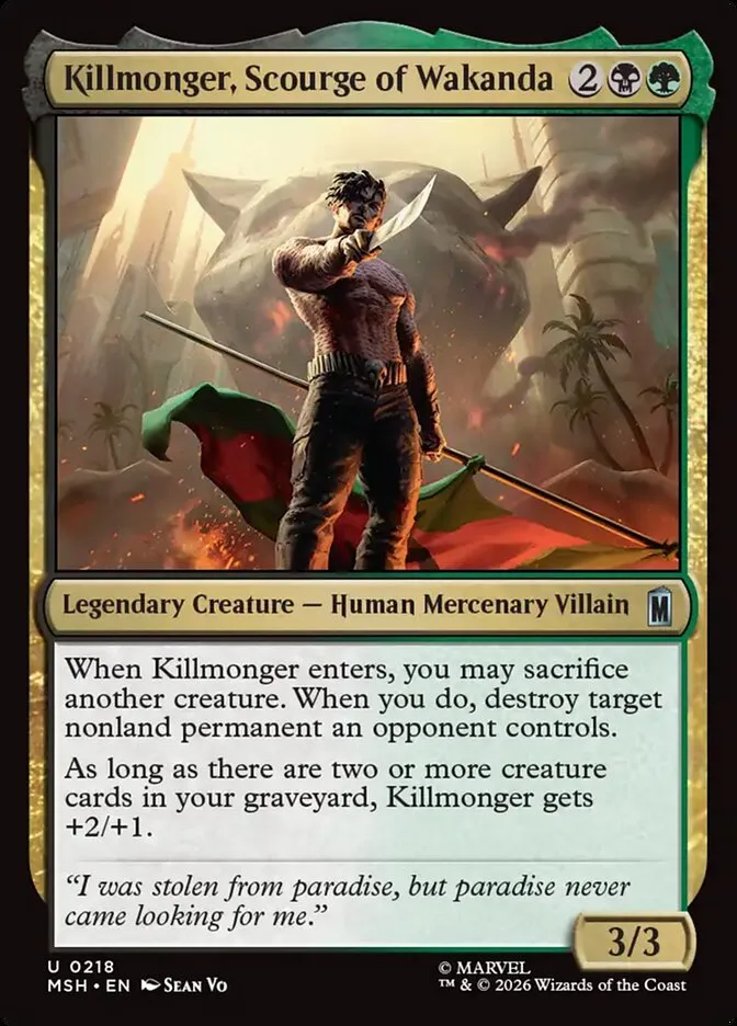 2026 Marvel Super Heroes Killmonger, Scourge of Wakanda #218 uncommon card image