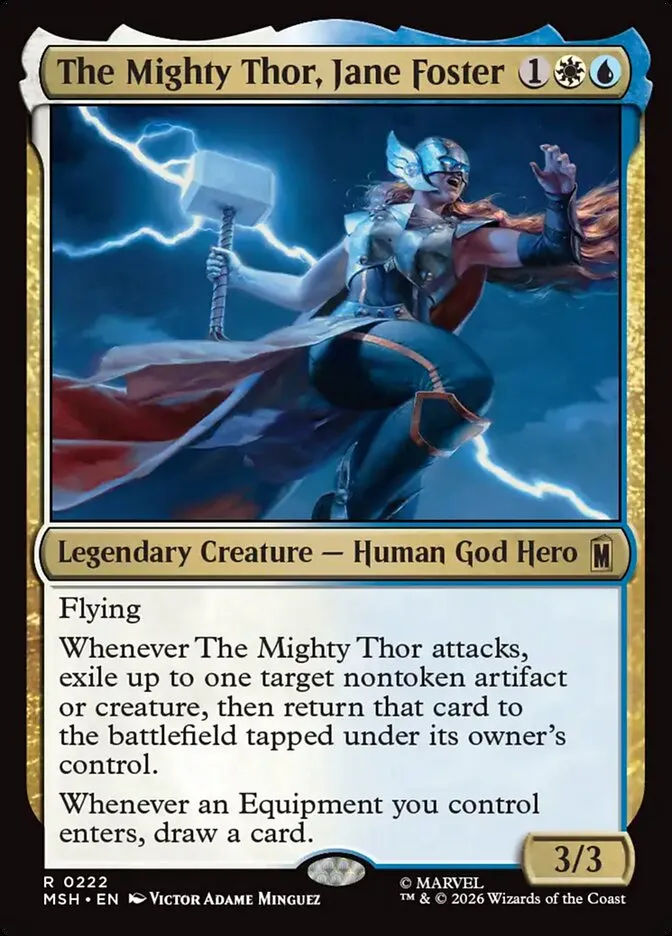 2026 Marvel Super Heroes The Mighty Thor, Jane Foster #222 rare card image