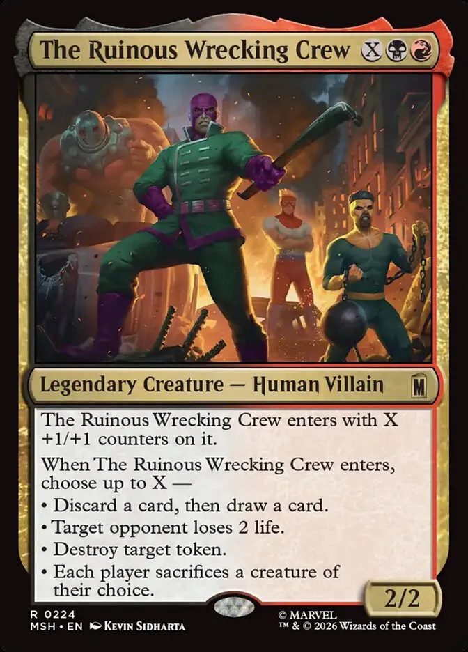 2026 Marvel Super Heroes The Ruinous Wrecking Crew #224 rare card image
