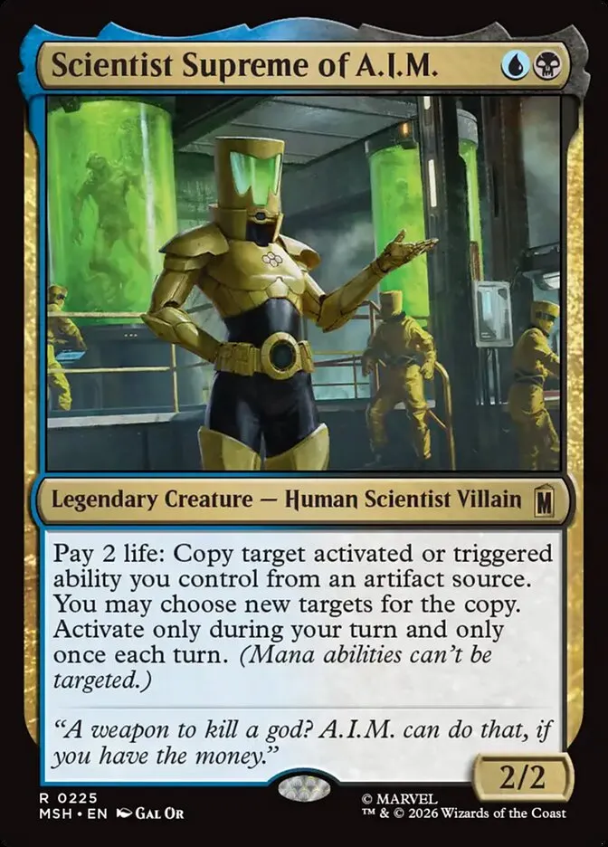 2026 Marvel Super Heroes Scientist Supreme of A.I.M. #225 rare card image