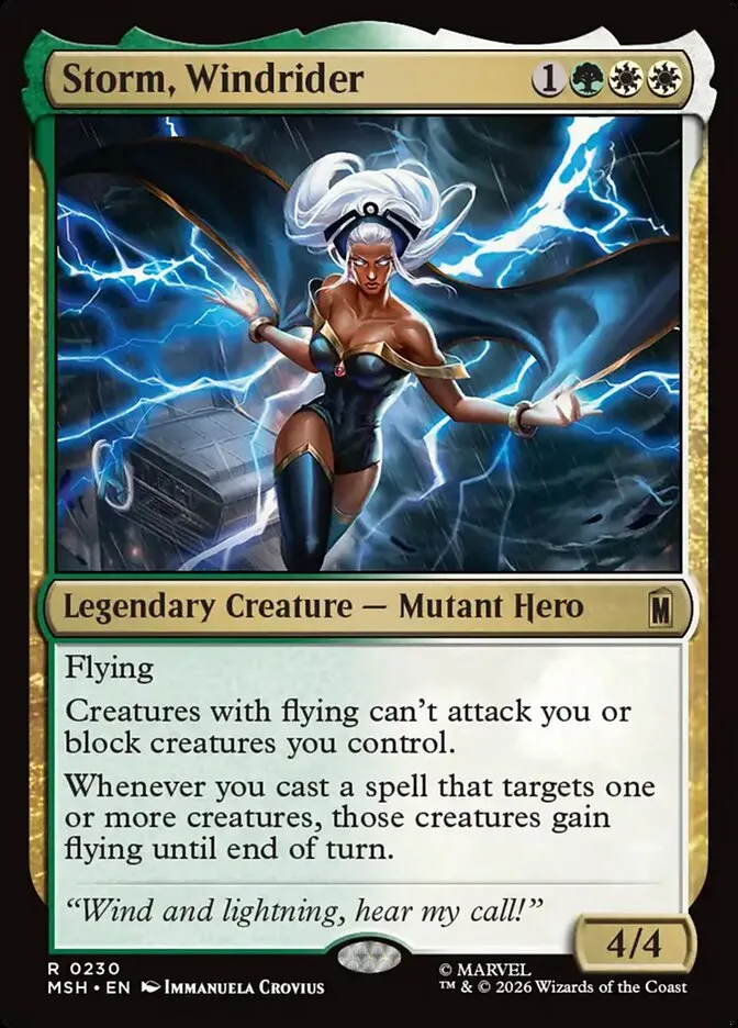2026 Marvel Super Heroes Storm, Windrider #230 rare card image