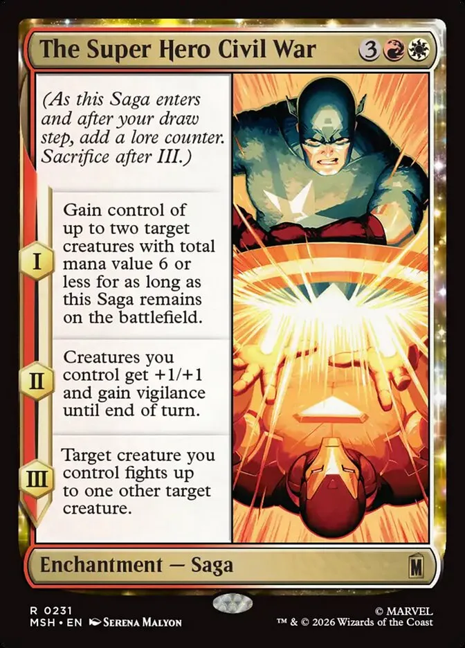 2026 Marvel Super Heroes The Super Hero Civil War #231 rare card image